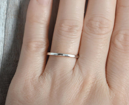 1.5mm Single Diamond Wedding Ring