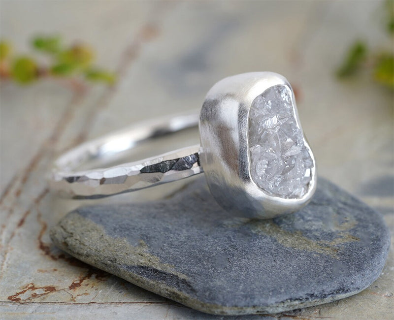 2.45ct Rough Light Grey Diamond Ring