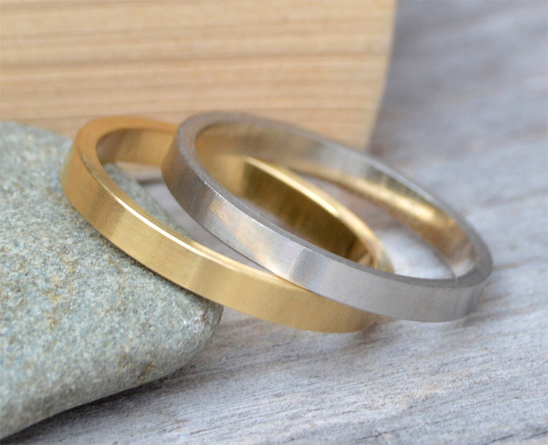 2mm Wedding Band, Silver Wedding Band, Gold Wedding Band, Platinum Wedding Band