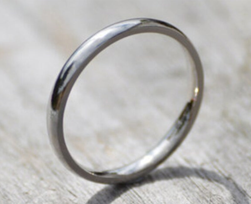 2mm or 3mm Platinum Wedding Band, Simple Wedding Ring
