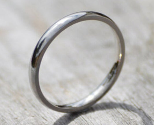 2mm or 3mm Platinum Wedding Band, Simple Wedding Ring