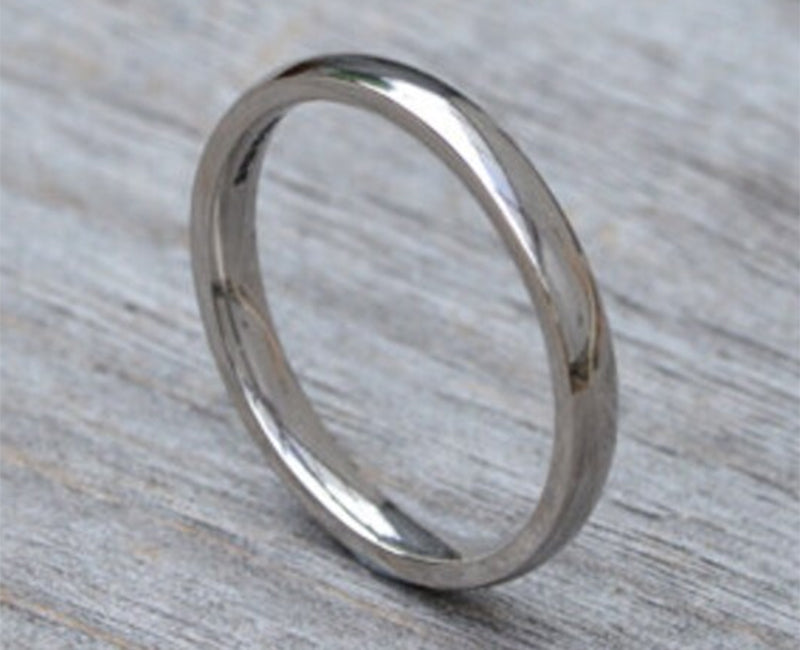 2mm or 3mm Platinum Wedding Band, Simple Wedding Ring