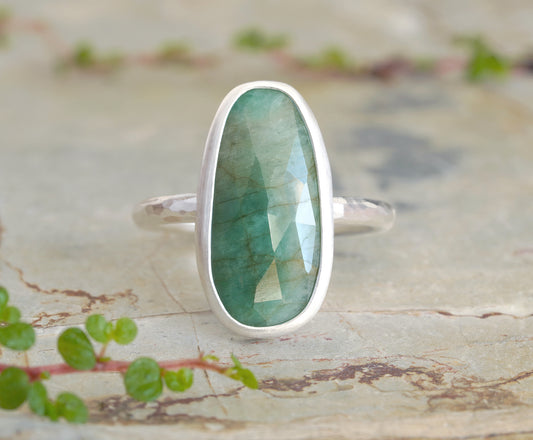 3.3ct Rose Cut Emerald Ring