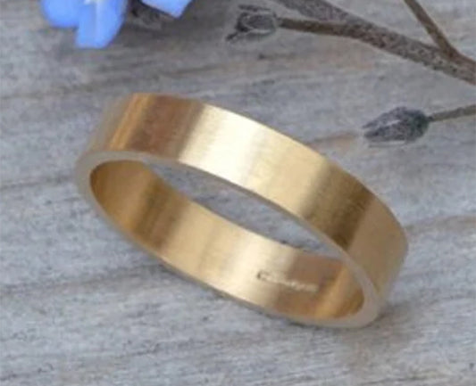 4mm Wedding Band in 9k Yellow Gold, Traditional Wedding Ring