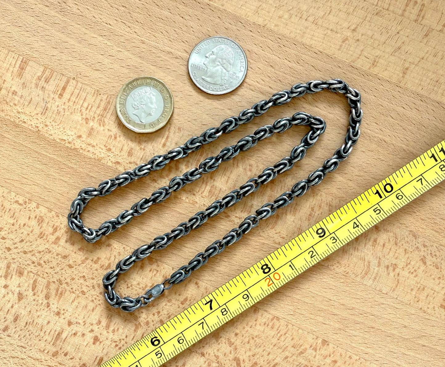 5mm Moscow Bit Chain Necklace in Oxidised Sterling Silver