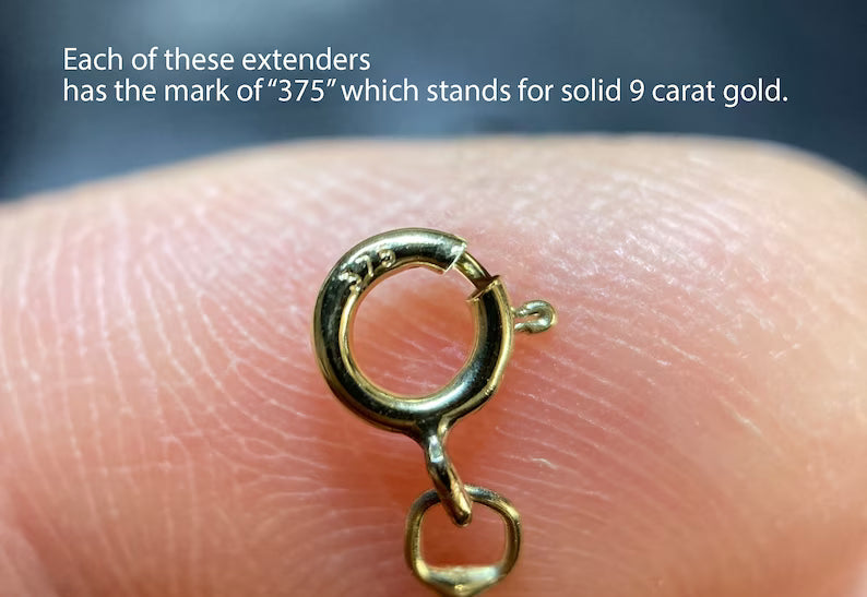 Chain Extender in Solid 9ct Yellow Gold Curb, Belcher, Rope and Barleycorn