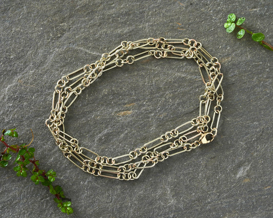 3mm Albert Chain Necklace in Solid 9k Yellow Gold