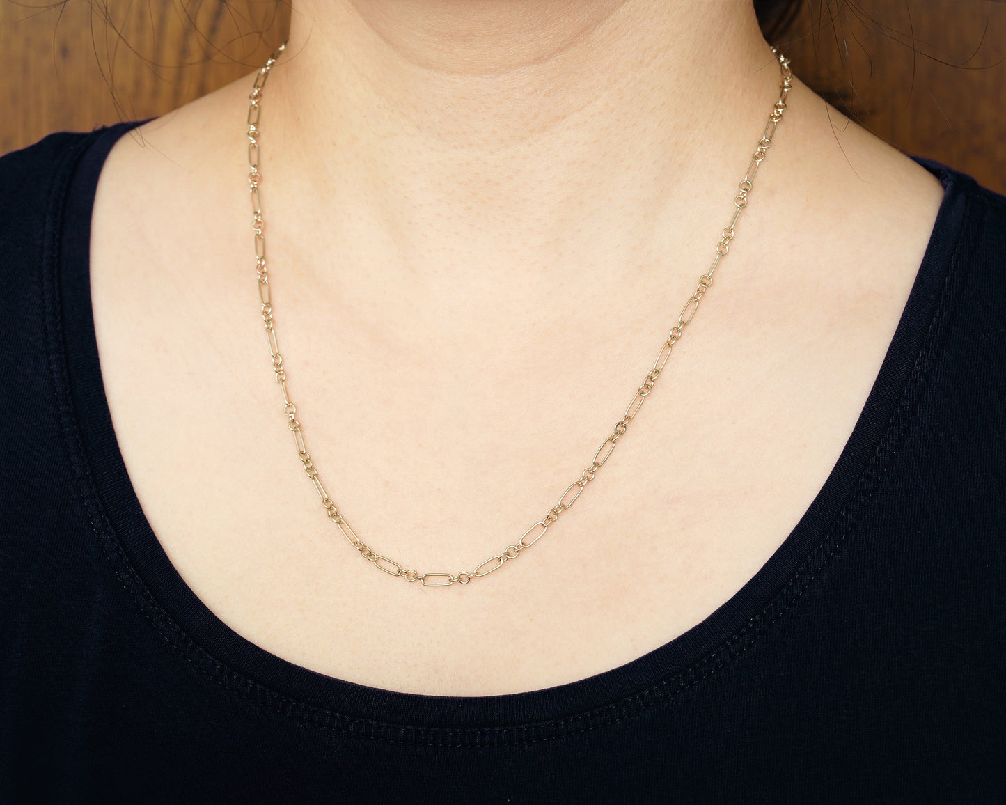 3mm Albert Chain Necklace in Solid 9k Yellow Gold