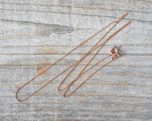 Solid 18ct Rose Gold Belcher Chain in 16 inches