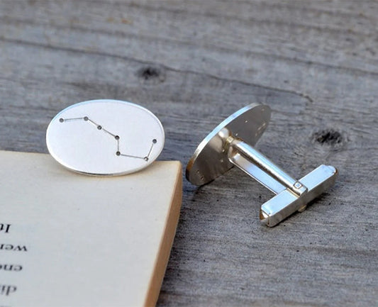 Big Dipper Cufflinks in Sterling Silver, Silver Asterism Cufflinks
