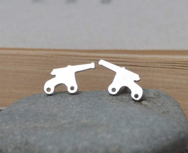 Cannon Stud Earrings in Sterling Silver