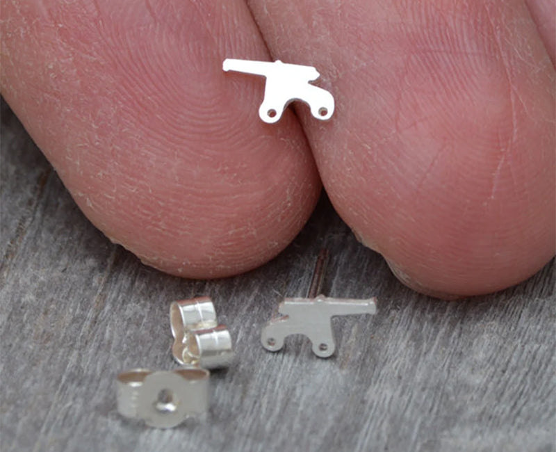 Cannon Stud Earrings in Sterling Silver