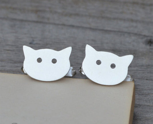 Cat Cufflinks in Sterling Silver, Silver Cat Cufflinks, Personalized Cat Cufflink