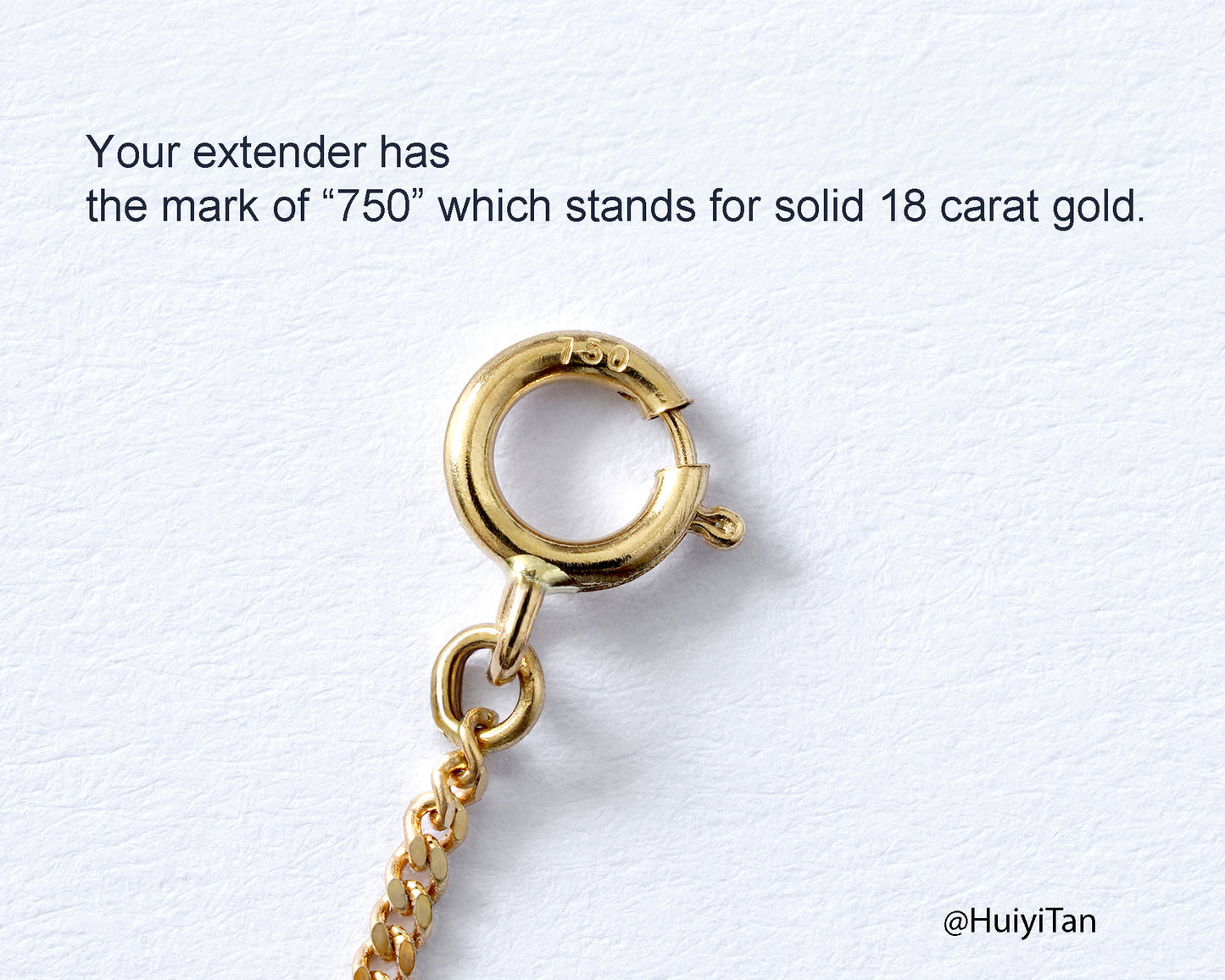 Solid 18ct Yellow Gold Chain Extender, 2", 3" & 4".