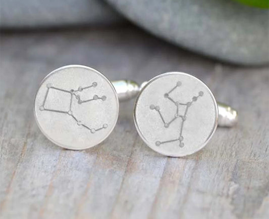 Constellation Cufflinks, Asterism Cufflinks in Sterling Silver