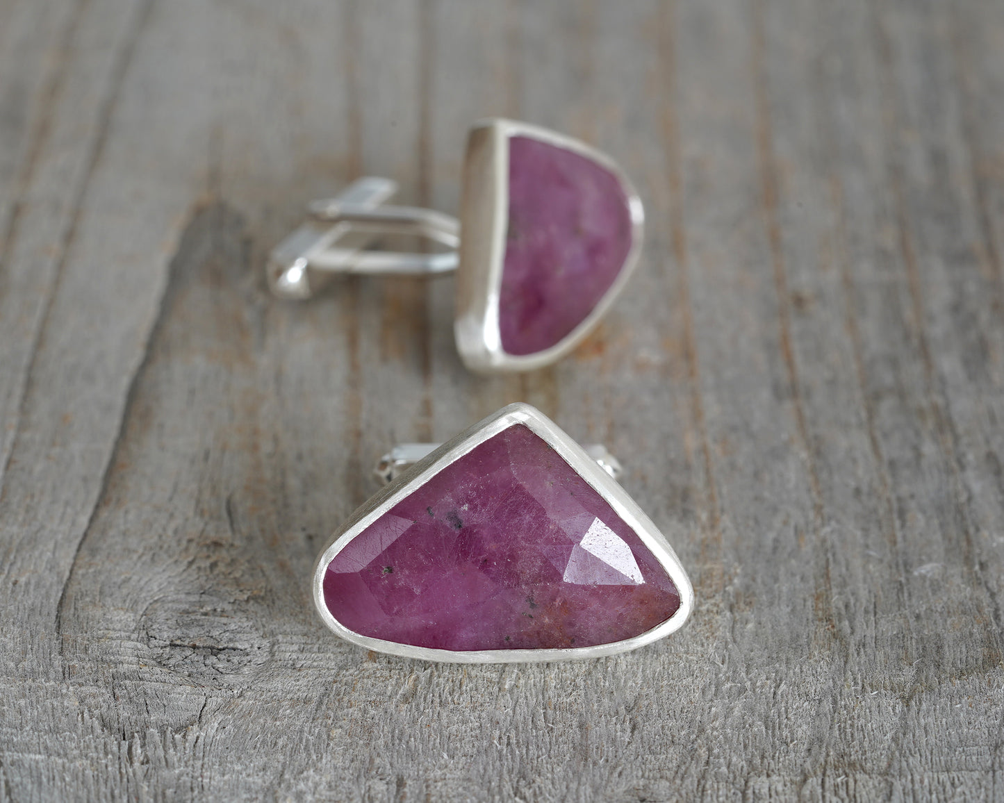 29ct Ruby Cufflinks in Sterling Silver