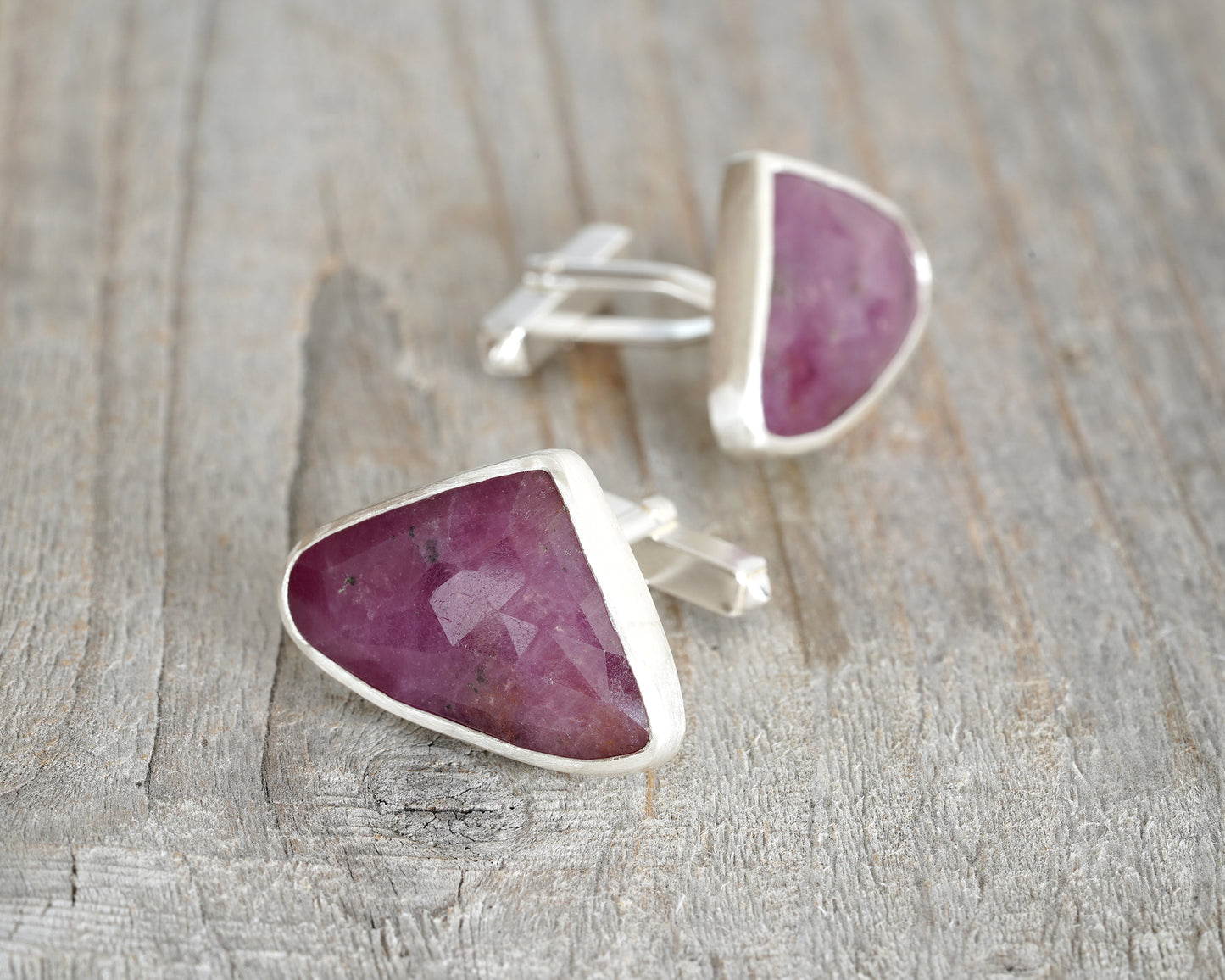 29ct Ruby Cufflinks in Sterling Silver