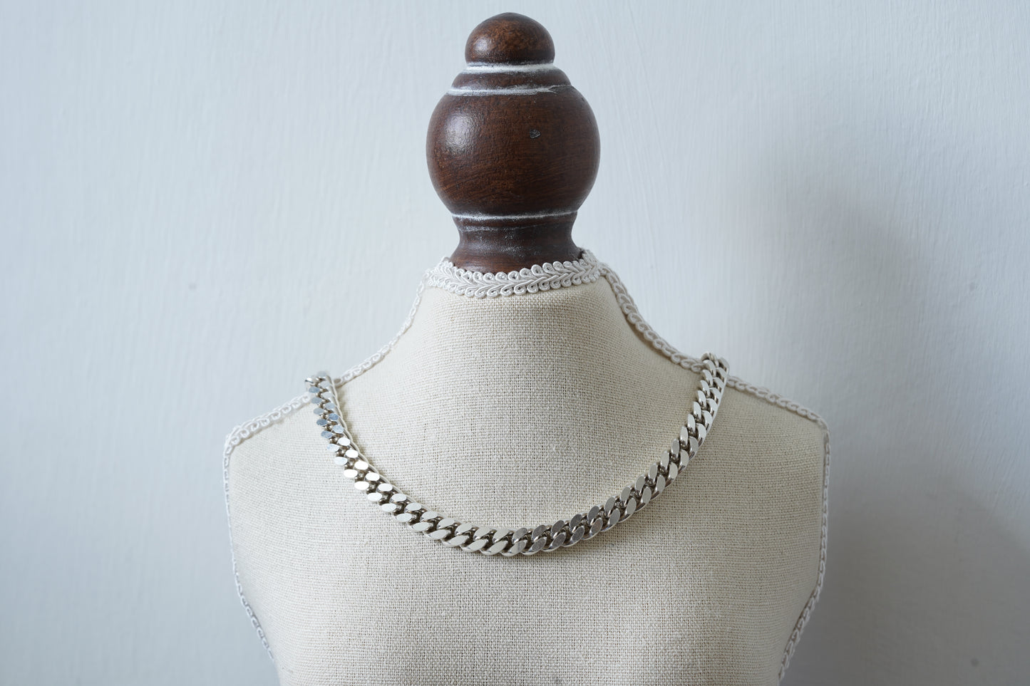 Diamond Cut Curb Chain Necklace in Solid Sterling Silver 20 Inches Long