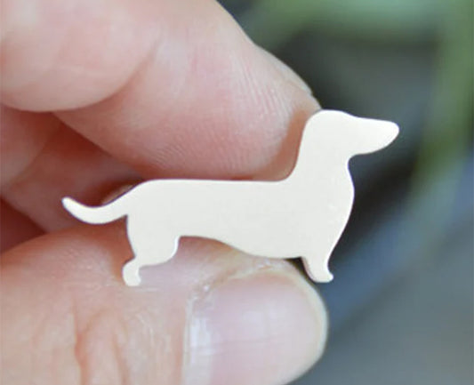 Dachshund Cufflinks in Sterling Silver, Silver Sausage Dog Cufflinks, Personalized Dachshund Cufflinks