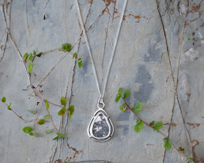 Natural Diamond Slice Necklace in Sterling Silver