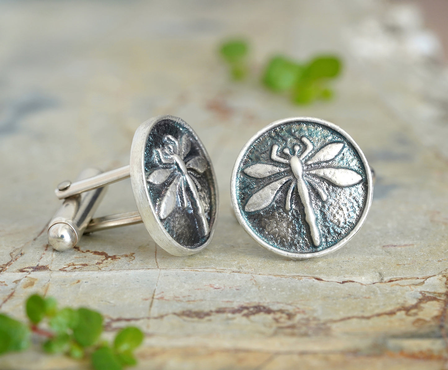 Dragonfly Cufflinks in Sterling Silver