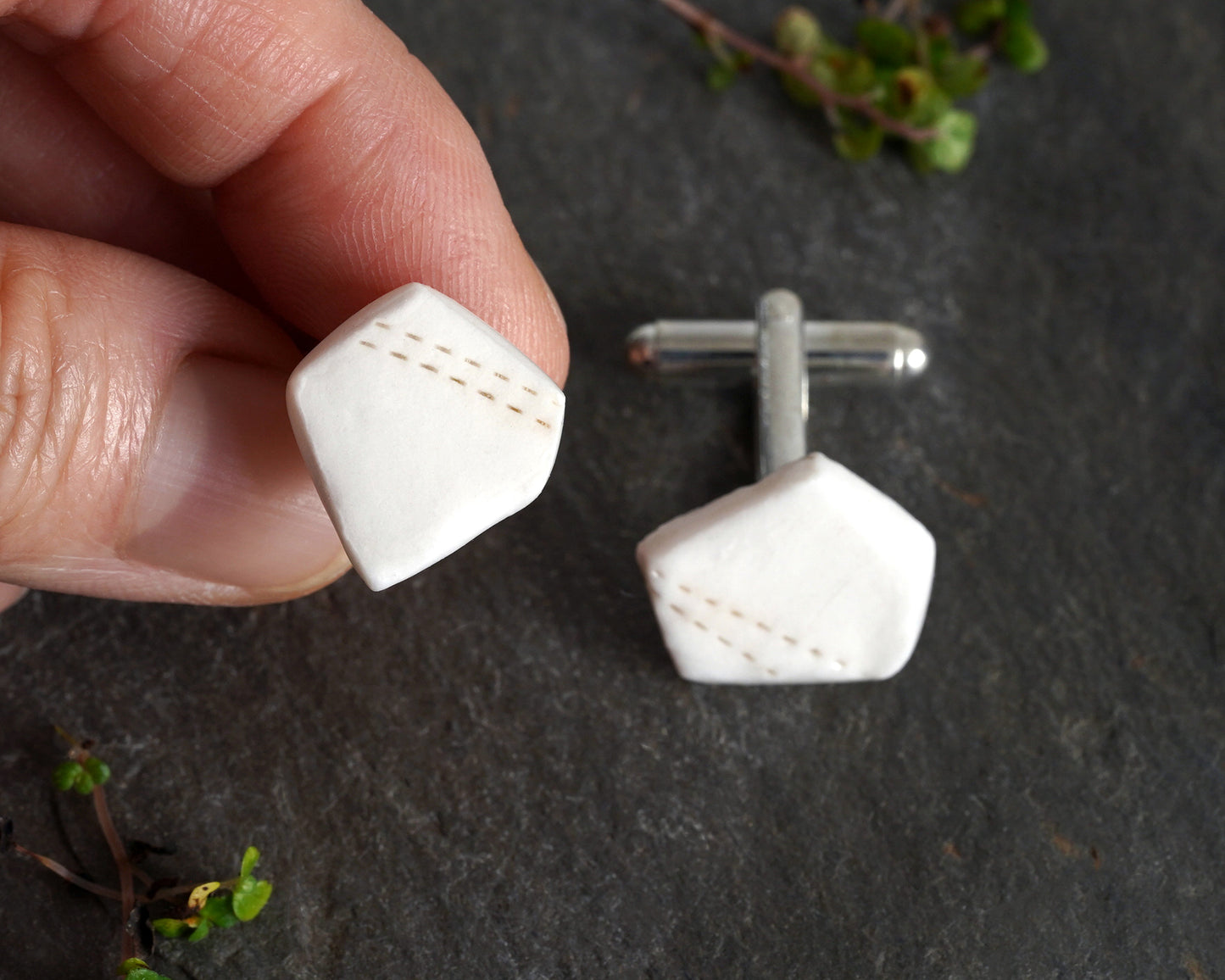 Geometric Porcelain Cufflinks