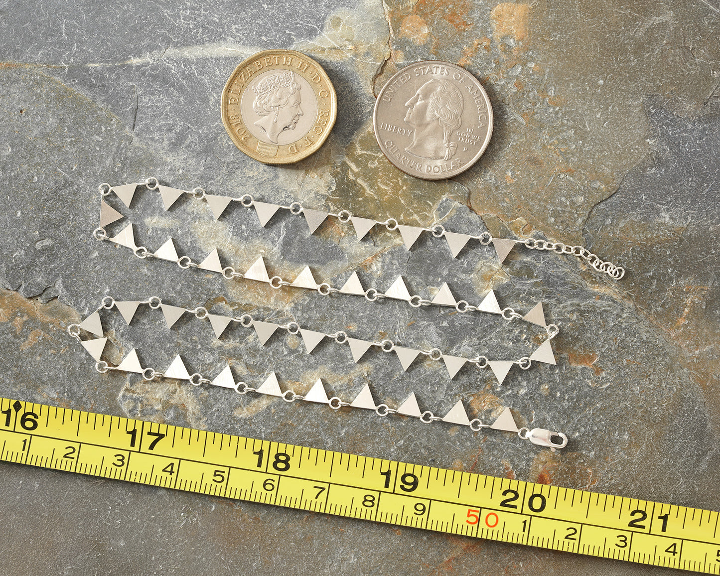 Handmade Triangle Necklace in Argentium Silver