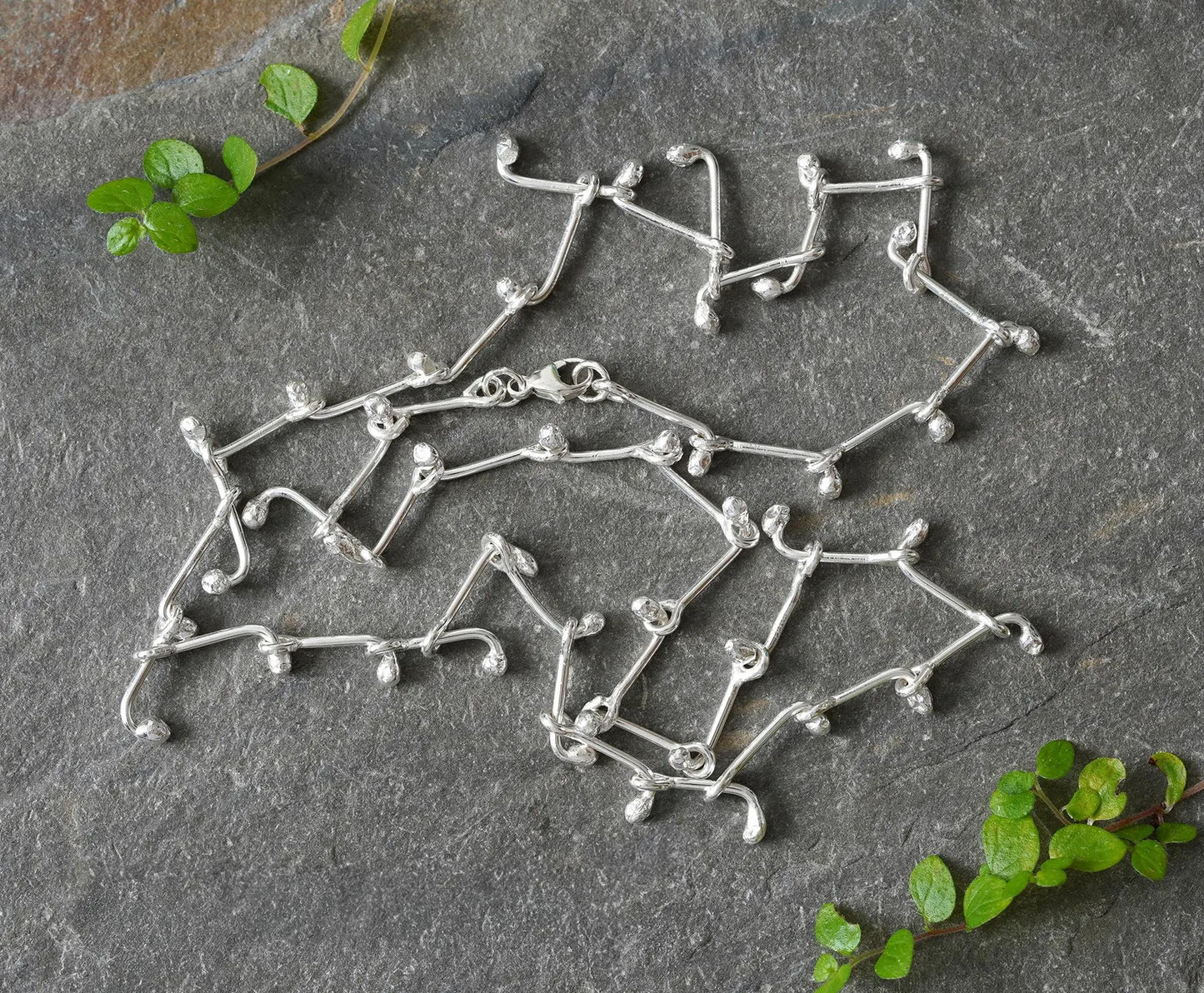 Head Pin Link Necklace in Sterling Silver, Handmade Chain Necklace