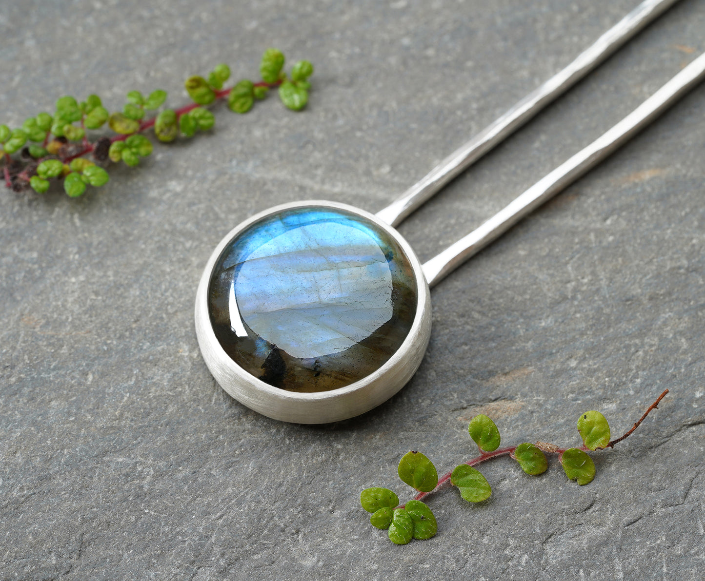 16.9ct Labradorite Hairpin in Solid Sterling Silver