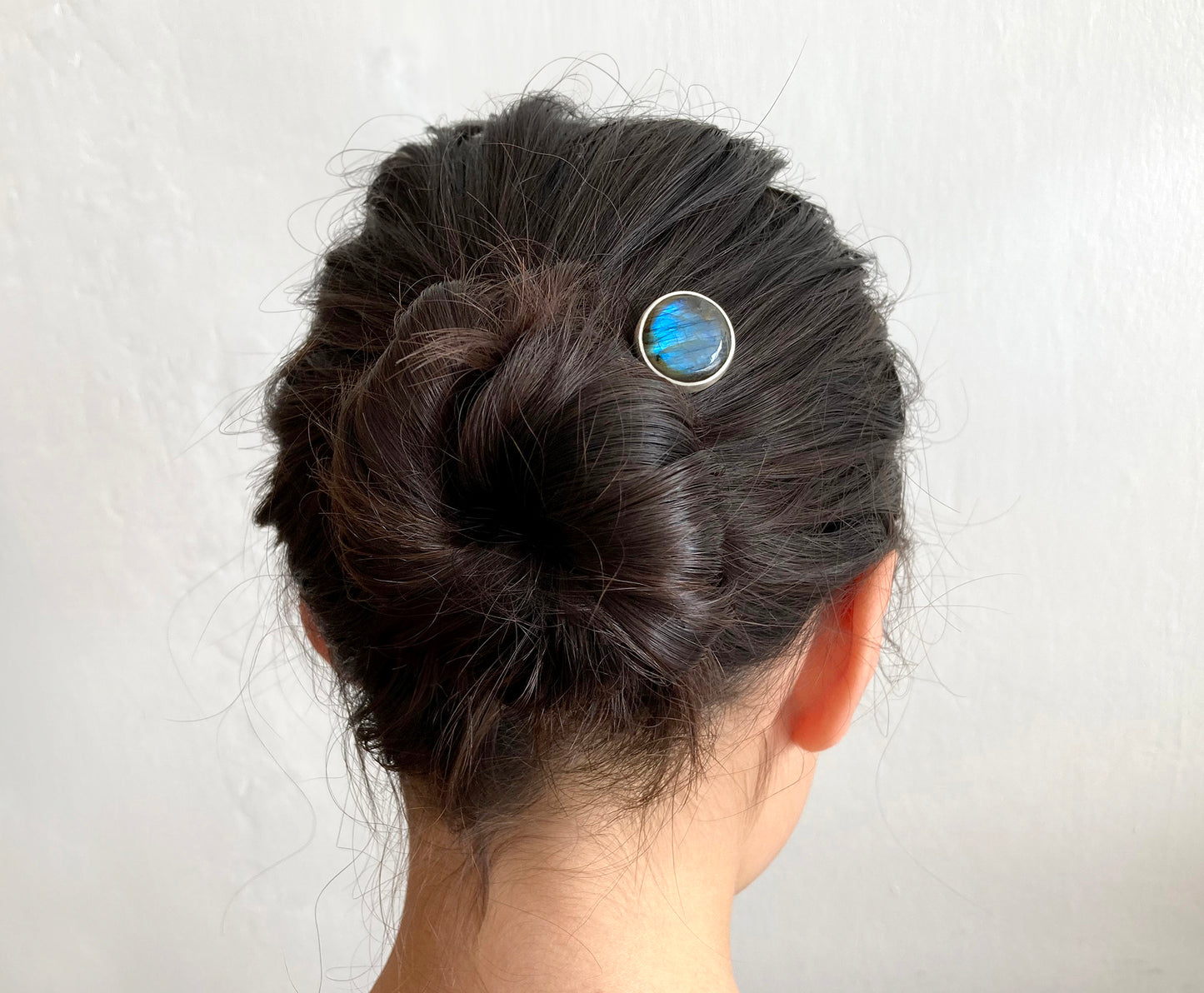 16.9ct Labradorite Hairpin in Solid Sterling Silver