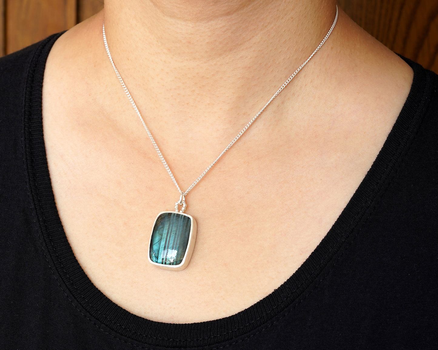 45ct Labradorite Necklace in Sterling Silver