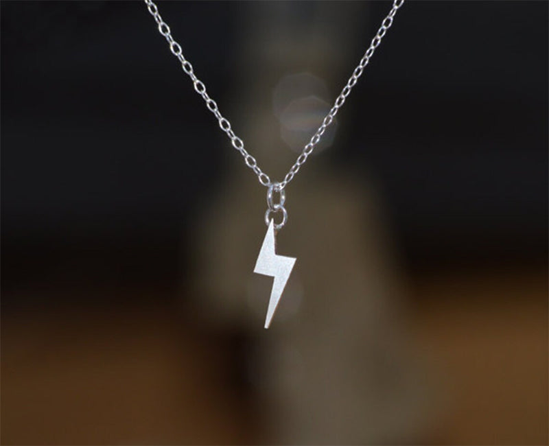 Lightning Bolt Necklace in Sterling Silver