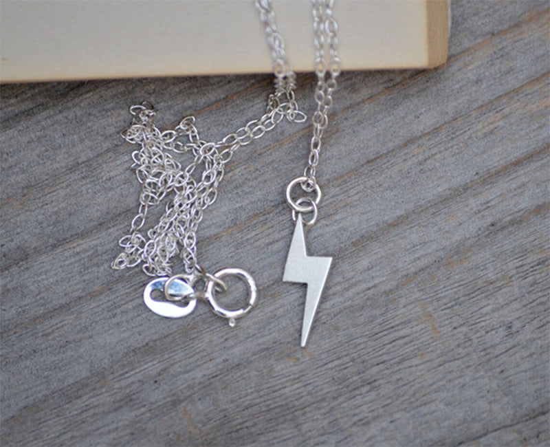 Lightning Bolt Necklace in Sterling Silver