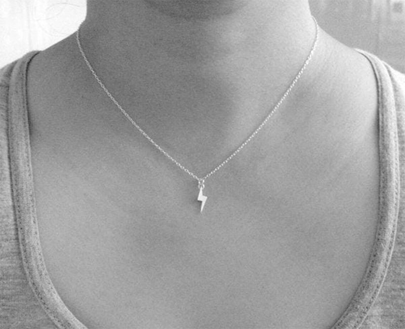 Lightning Bolt Necklace in Sterling Silver