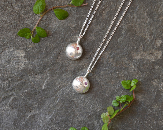 Molten Silver Birthstone Necklace