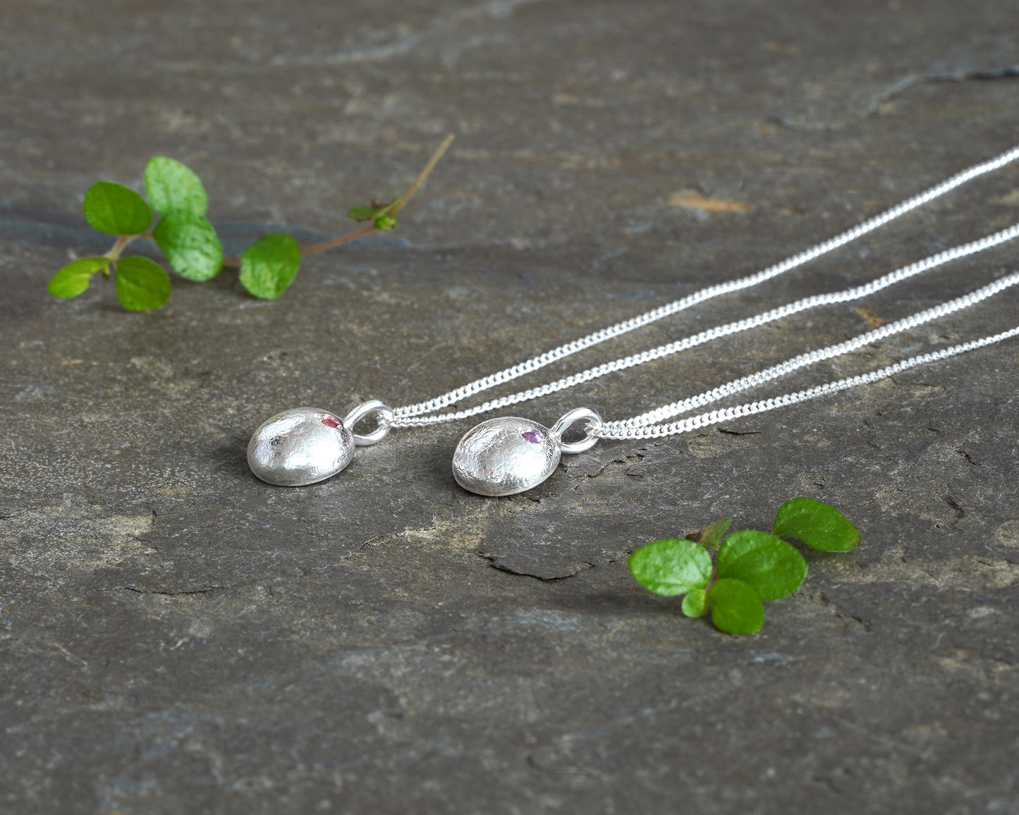 Molten Silver Birthstone Necklace