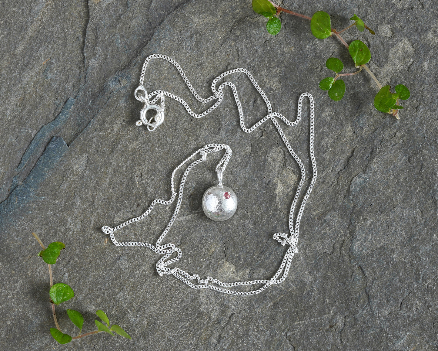 Molten Silver Birthstone Necklace