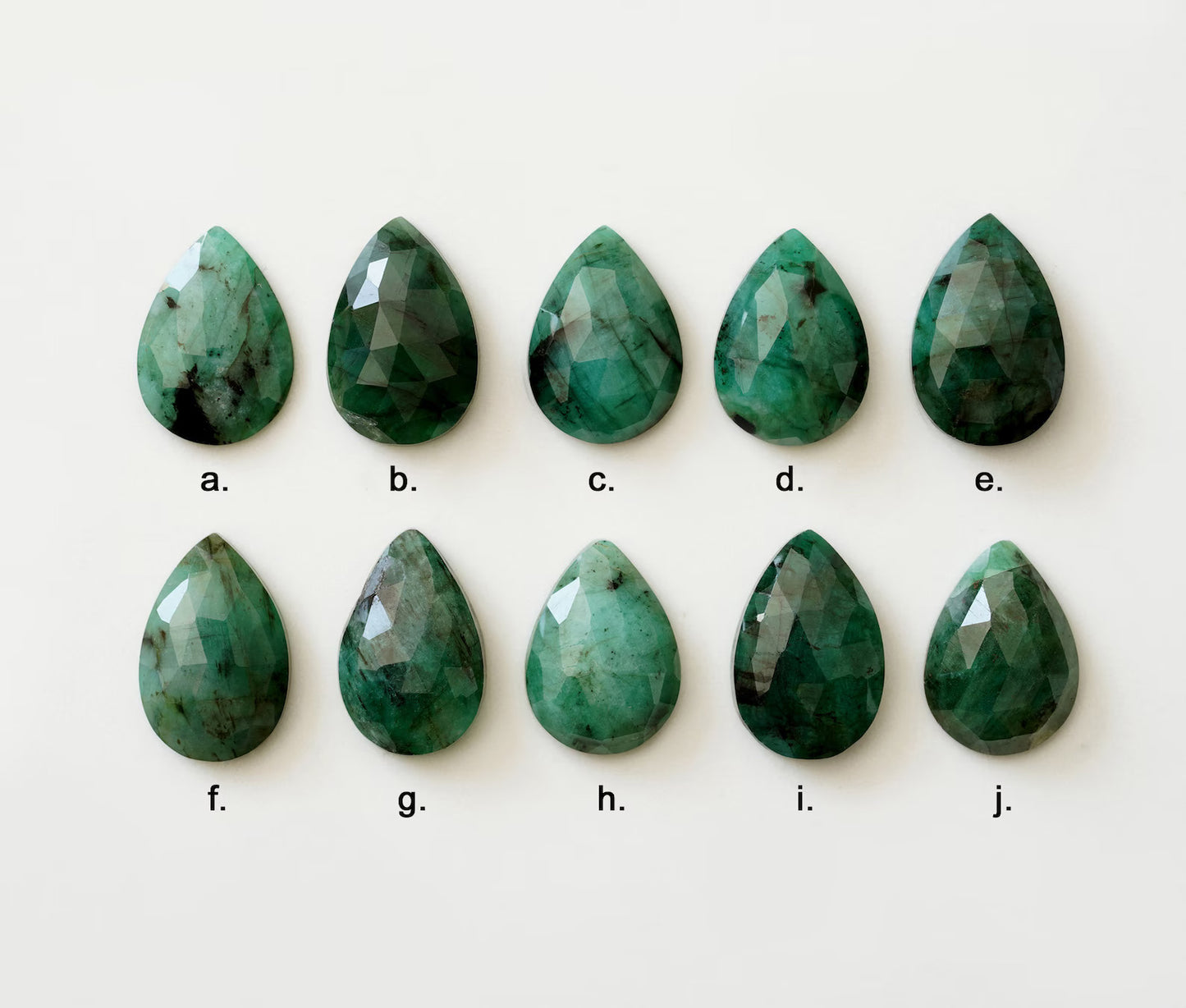 Rose Cut Emerald Necklace, Raindrop Emerald Necklace, May Birthstone Necklace