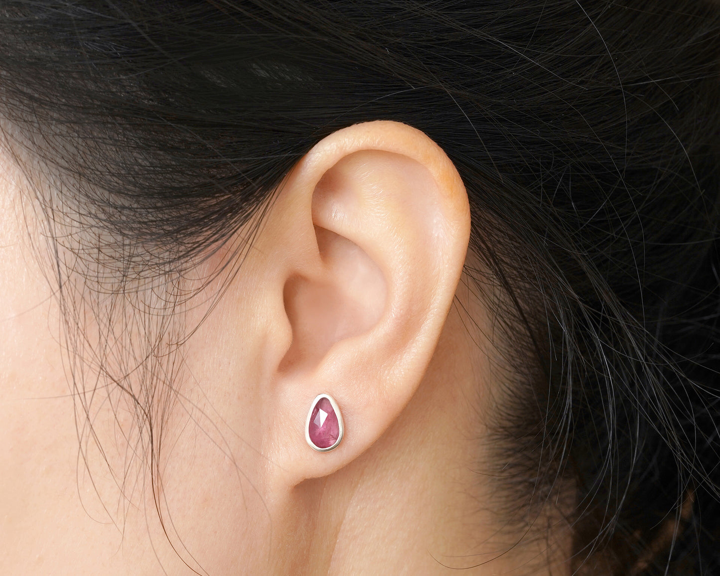 Pink Tourmaline Stud Earrings