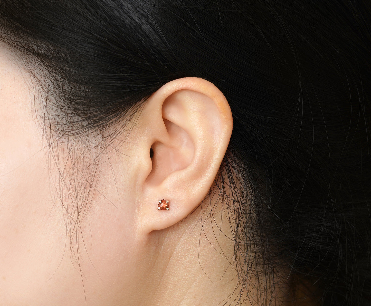 Pear Shape Garnet Stud Earrings in Sterling Silver