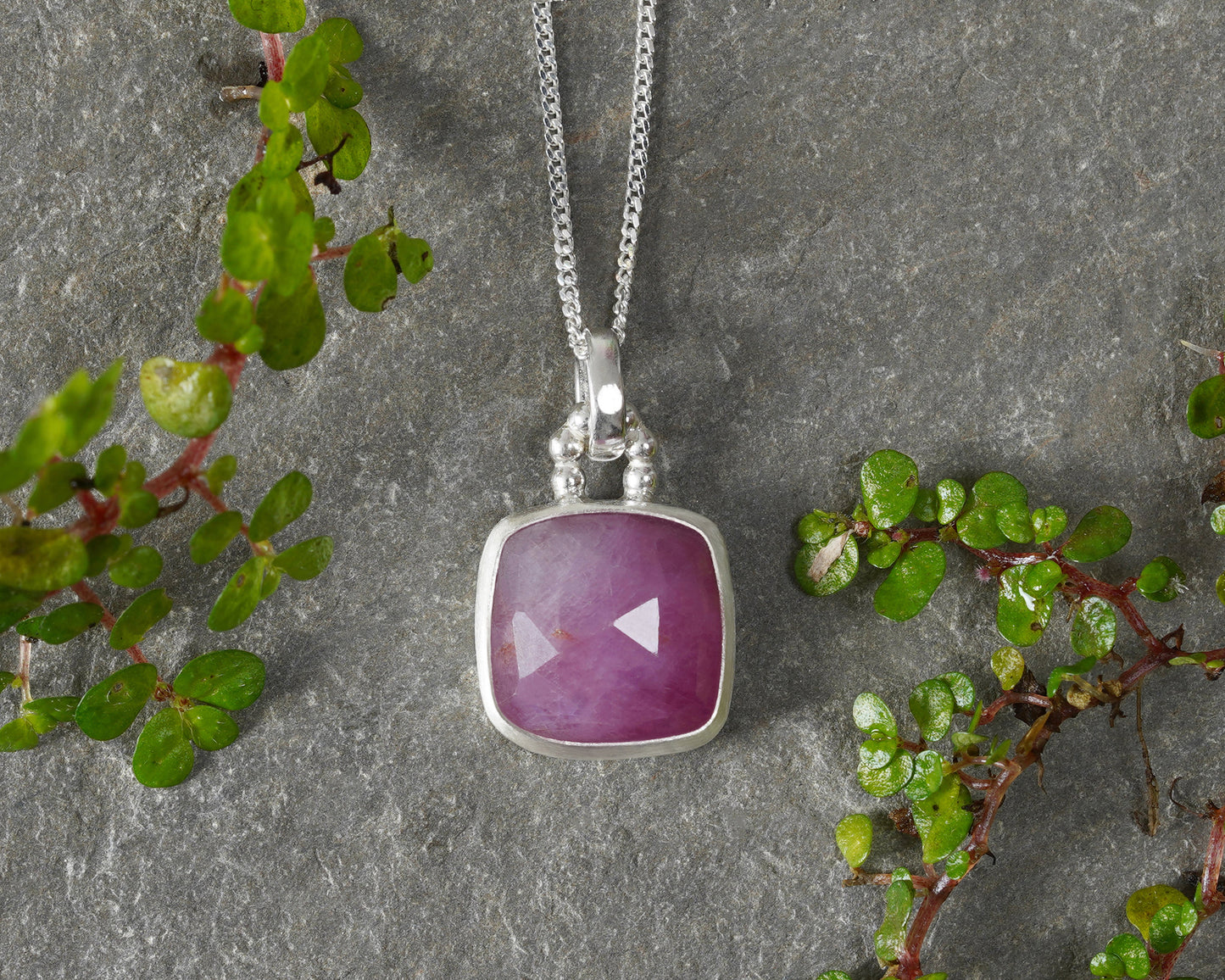 5.8ct Natural Pink Sapphire Necklace