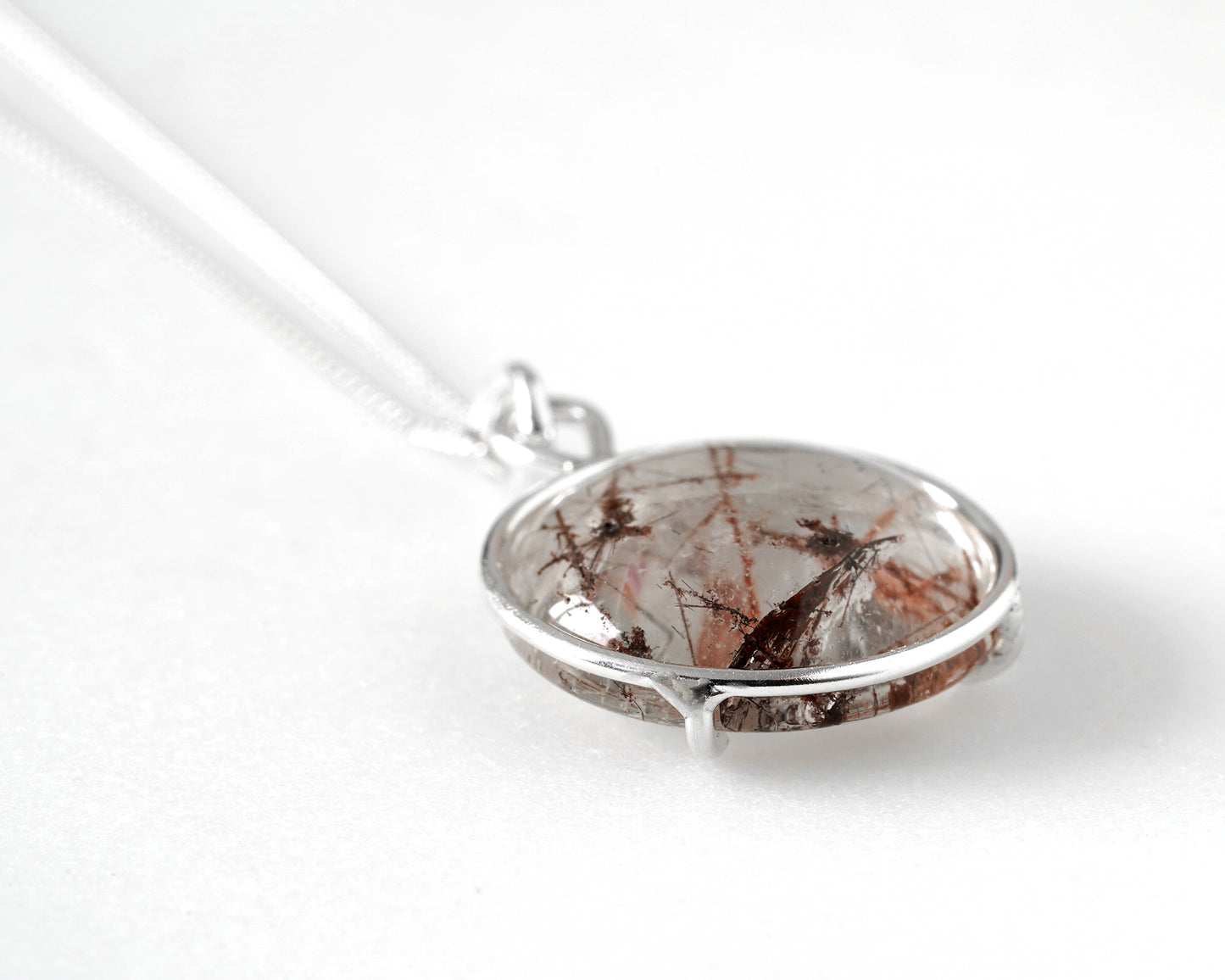 Rutilated Quartz Necklace in Sterling Silver
