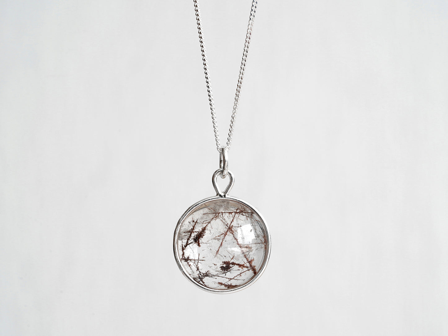 Rutilated Quartz Necklace in Sterling Silver