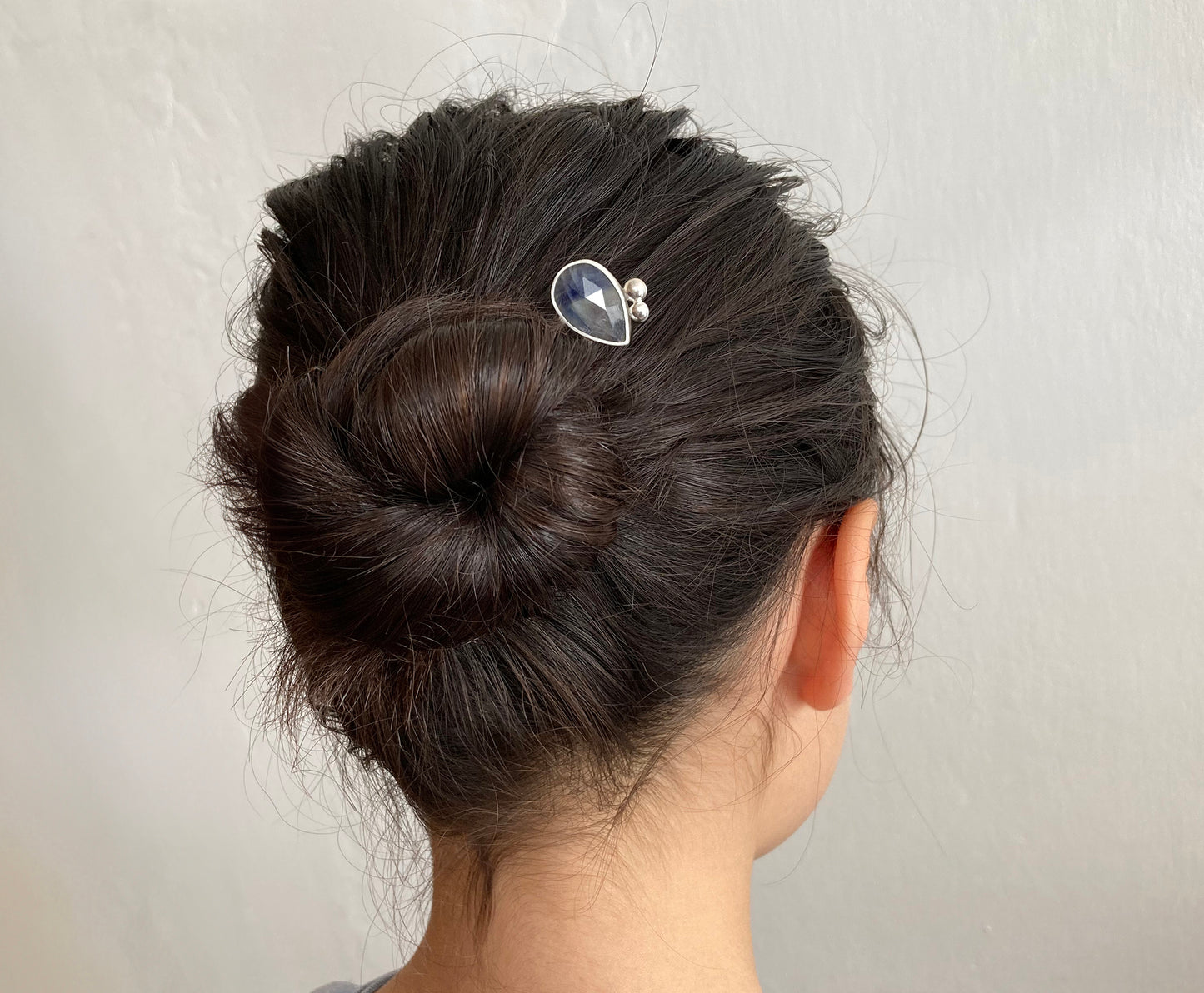 6ct Natural Bi Colour Sapphire Hair Pin in Sterling Silver