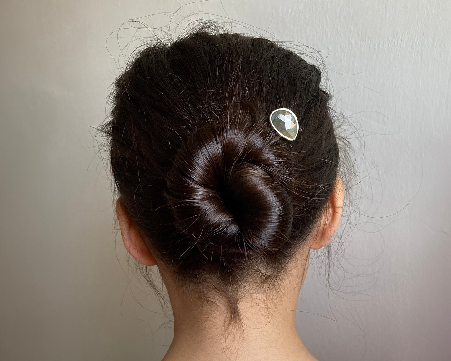 Natural Sapphire Hair Pin in Solid Sterling Silver