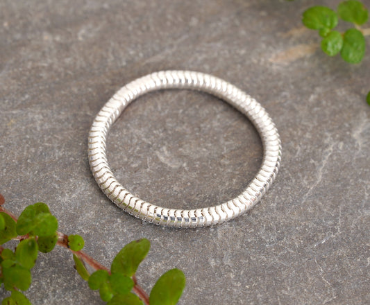 Snake Chain Ring in Sterling Silver