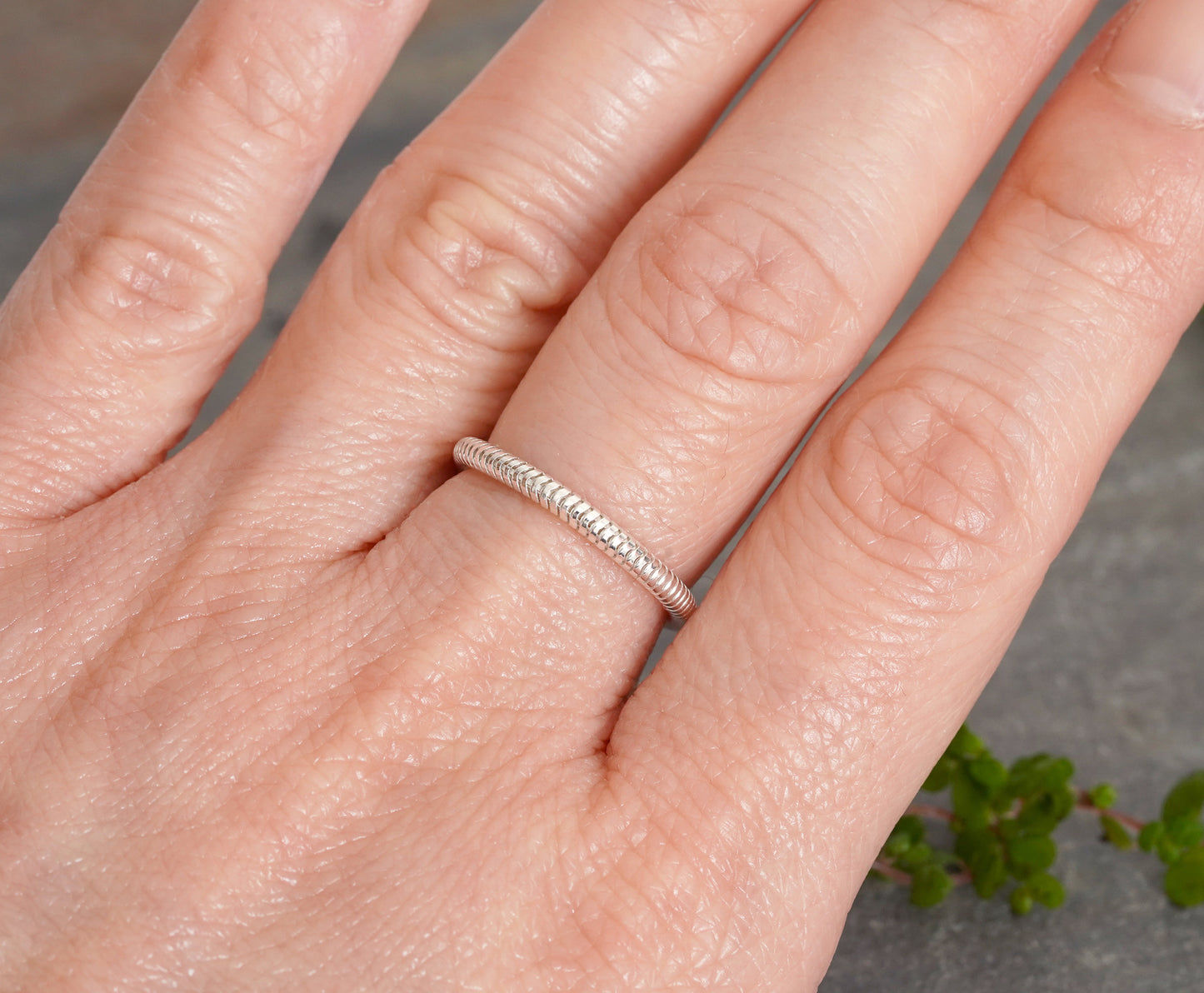 Snake Chain Ring in Sterling Silver