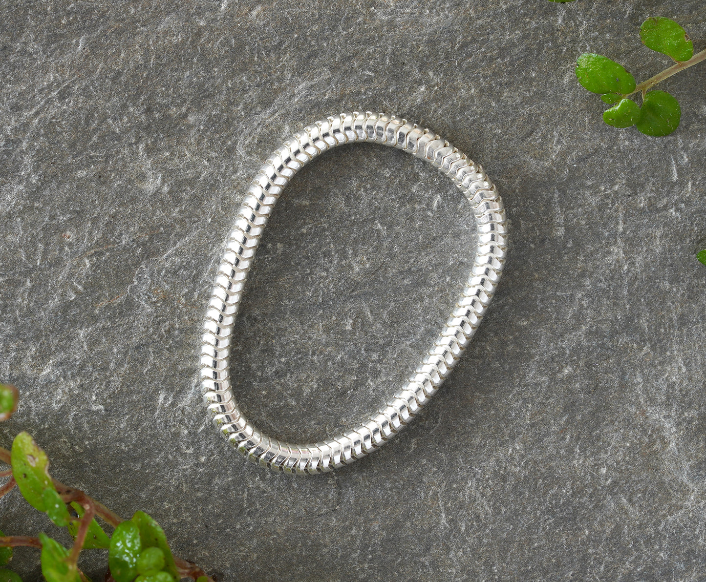 Snake Chain Ring in Sterling Silver