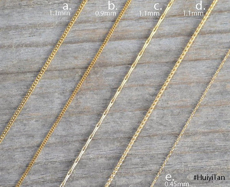 Solid 18k Yellow Gold Chain, Diamond Cut Curb, Barleycorn, Spiga, Belcher