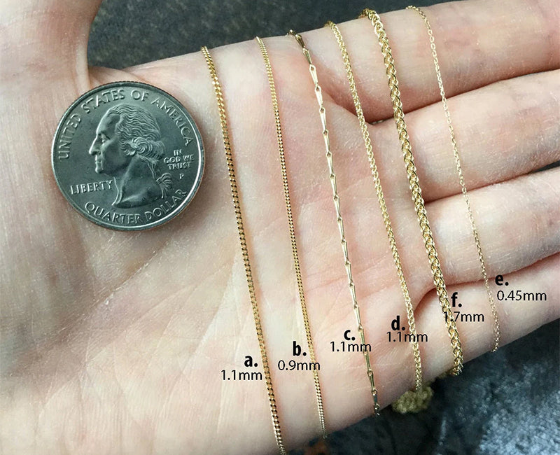 Solid 18k Yellow Gold Chain, Diamond Cut Curb, Barleycorn, Spiga, Belcher